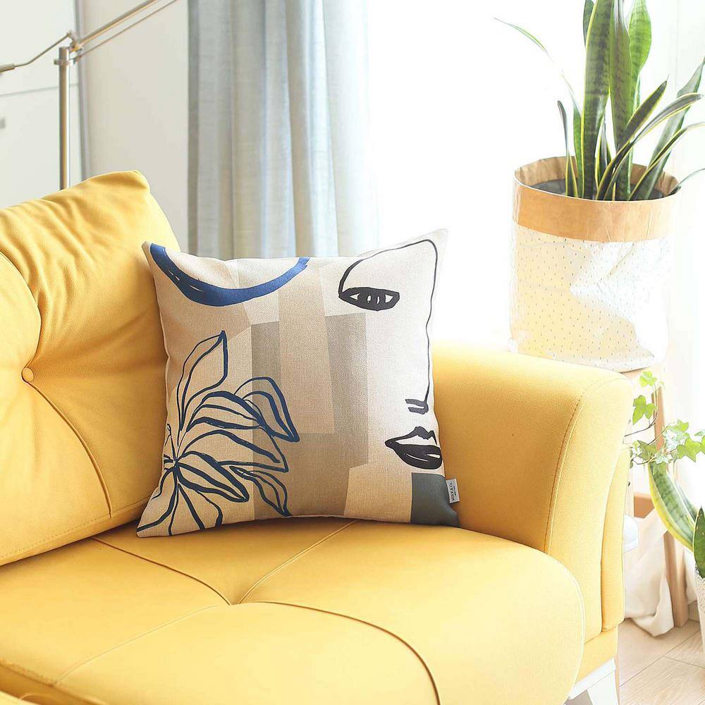 Boho-Chic Multicolor Abstract Jacquard 18" Square Pillow Cover