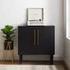 CROSLEY FURNITURE Everett 31 in. Matte Black Standard Rectangle ...