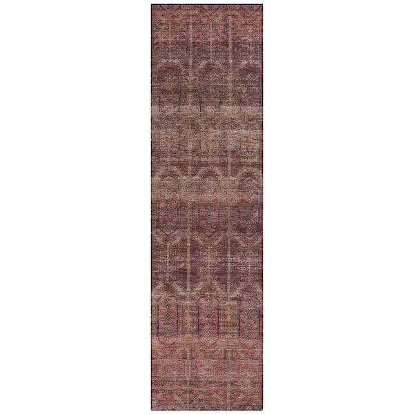 Chantille Machine Washable Indoor/Outdoor Abstract ACN2728 Burgundy 2 ft. x 7 ft. Runner Rug