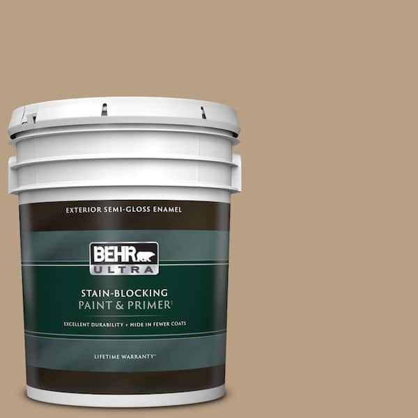 BEHR ULTRA 5 gal. Home Decorators Collection #HDC-AC-12 Craft Brown Semi-Gloss Enamel Exterior Paint & Primer