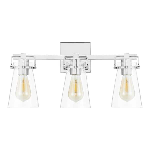 Home Decorators Collection Stonedale 20 in. 3-Light Chrome Vanity Light