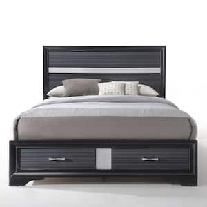 Naima Black Queen Size Panel Bed