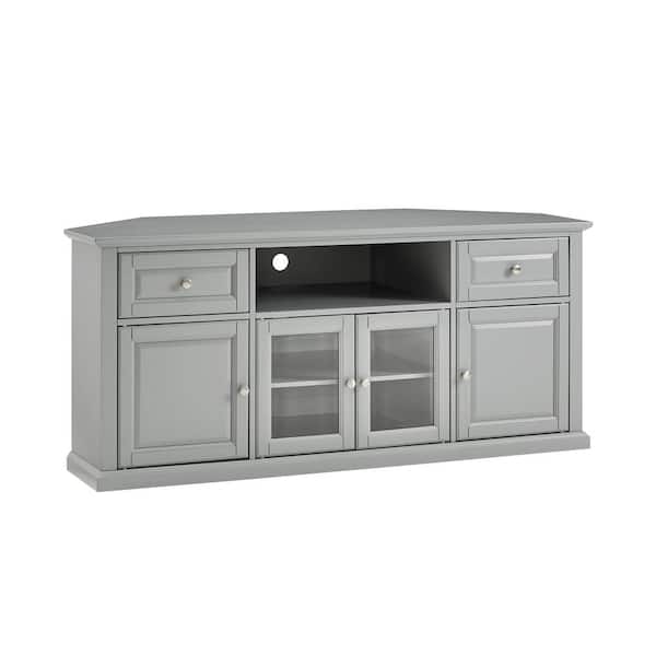 CROSLEY FURNITURE 60 in. Gray TV Stand with 2-Drawers Fits TV's up to 65 in. with Cable Management
