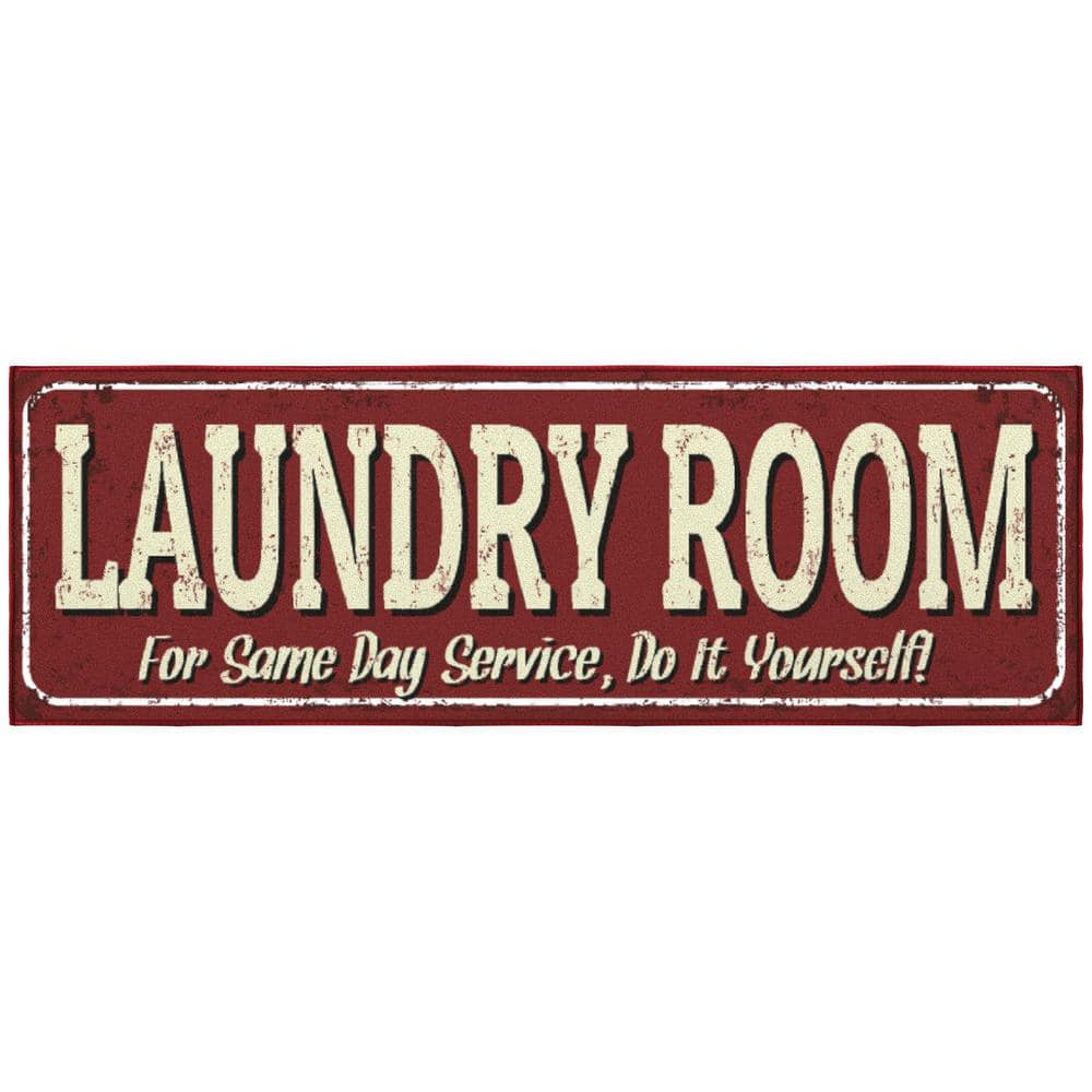 Laundry Collection Non-Slip Rubberback 2 x 5 Indoor Laundry Room Runner Rug, 20 in. x 59 in., Red price history on PriceWatchPro