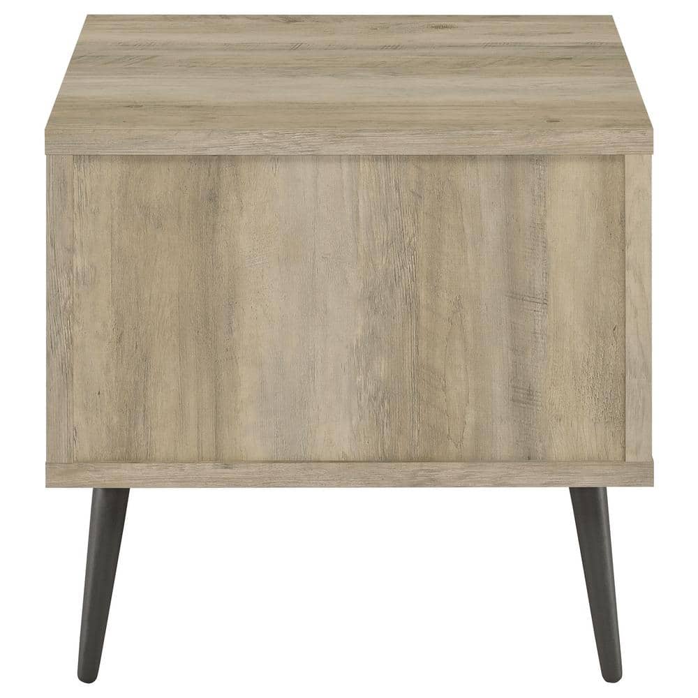 Welsh Mid Century Modern Pine and Gray Wood End Table