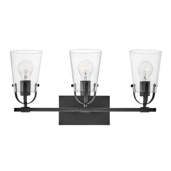HINKLEY - Foster 22.75 in. 3-Light Black Vanity Light
