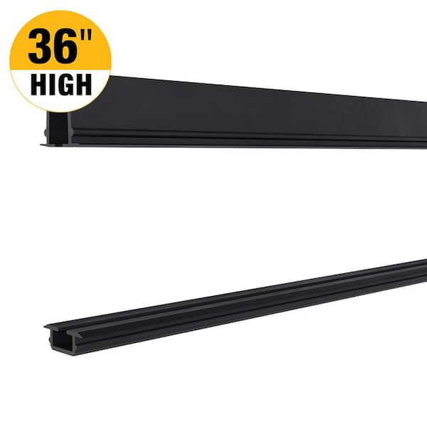 6 ft. W Aluminum Deck Railing Black Glass Gasket for 36 in. high system