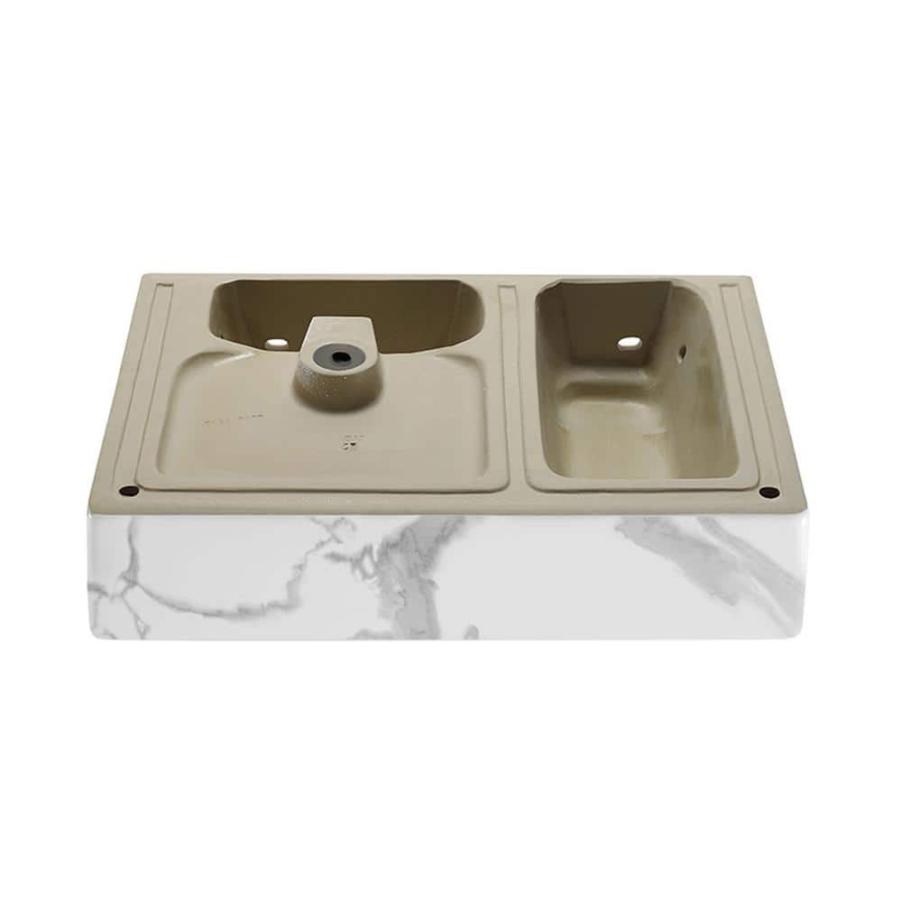 St. Tropez 24" White Marble Wall-Mount Bathroom Sink