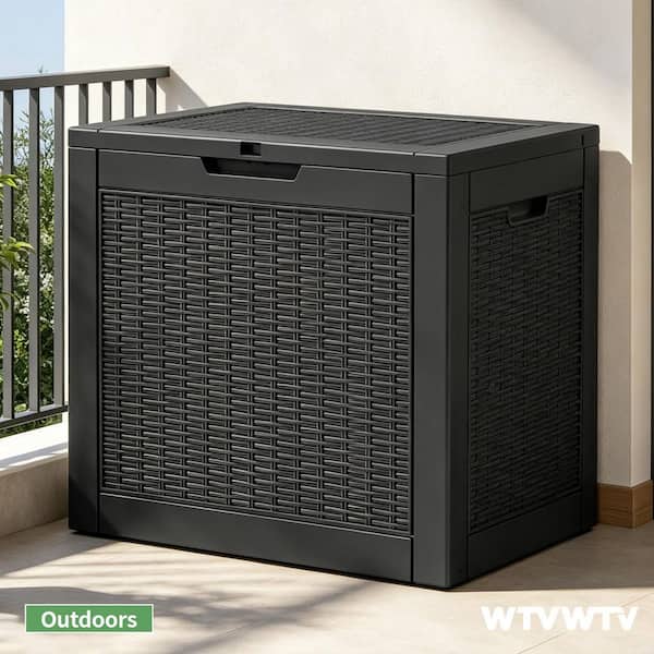 30 Gal. Waterproof Outdoor Resin Storage Deck Box, Lockable, Versatile Deck Storage Bench for Cushions, Garden Tools