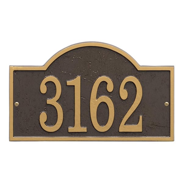 Fast and Easy Arch House Number Plaque, Bronze/Gold