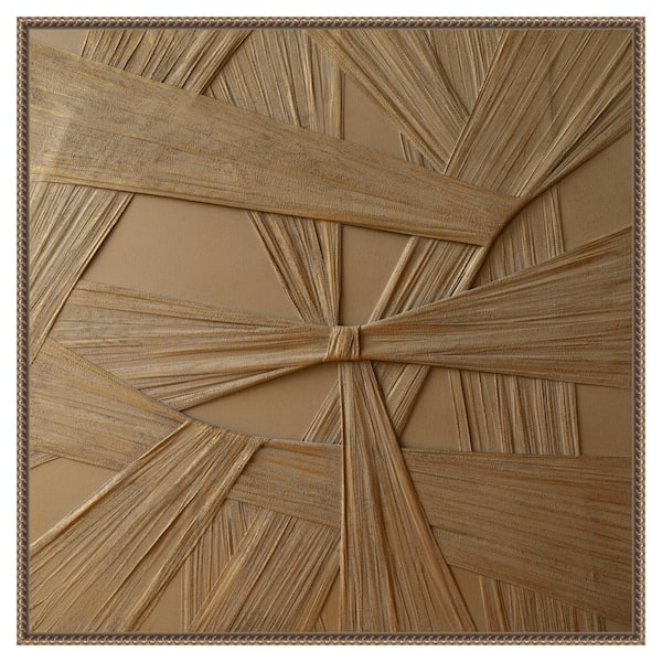 Amanti Art "The golden desert ii" by Alla Grande 1-Piece Floater Frame Giclee Abstract Canvas Art Print 30 in. x 30 in.