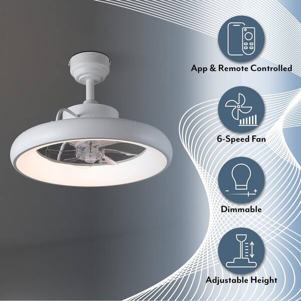 OVAL AIR Loren 20 in. Indoor 6-Speed Metal Mobile-App/Remote