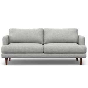 Livingston Mid-Century Modern 76 in. Wide Sofa in Mist Grey Woven-Blend Fabric