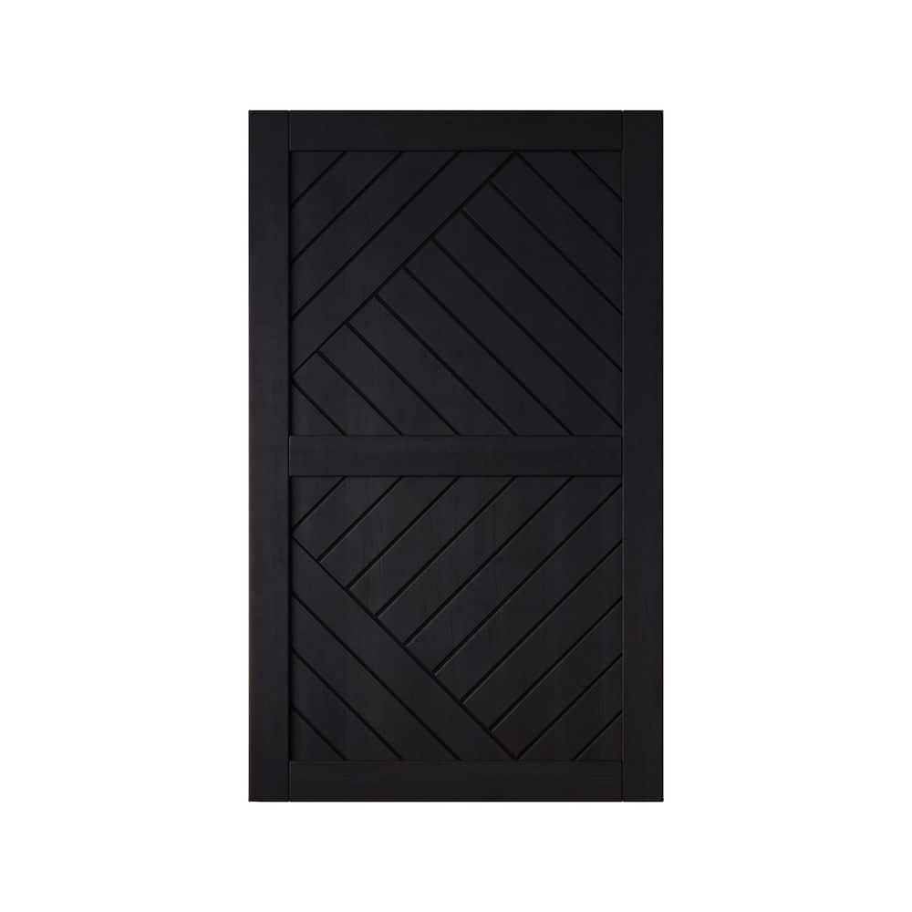 HT 48 in. x 84 in. C-Panel Solid Core Black Geometric Design Pine Wood Interior Sliding Barn Door Slab price history on PriceWatchPro