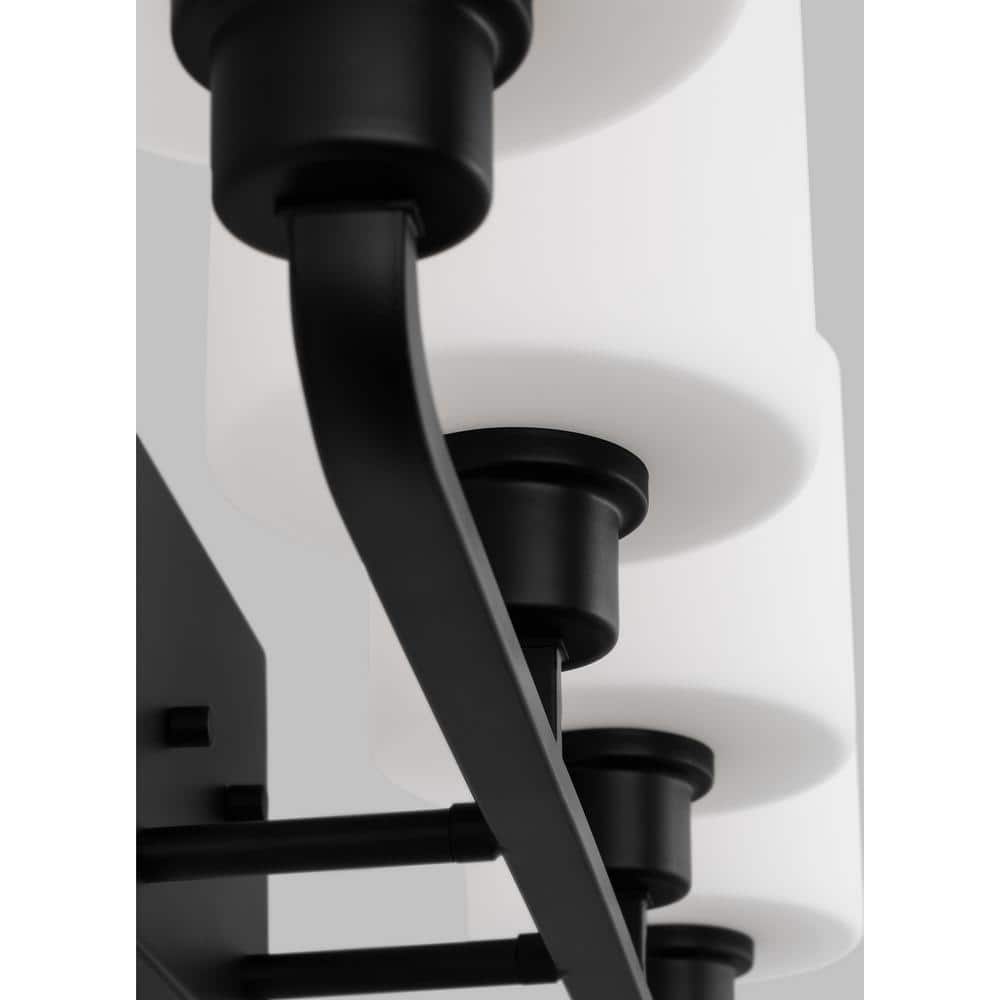 Midnight Black Steel 4-Light Cylinder Shade Vanity Fixture