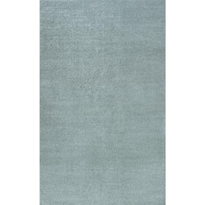 Haze Solid Low-Pile Light Blue 6 ft. x 9 ft. Area Rug