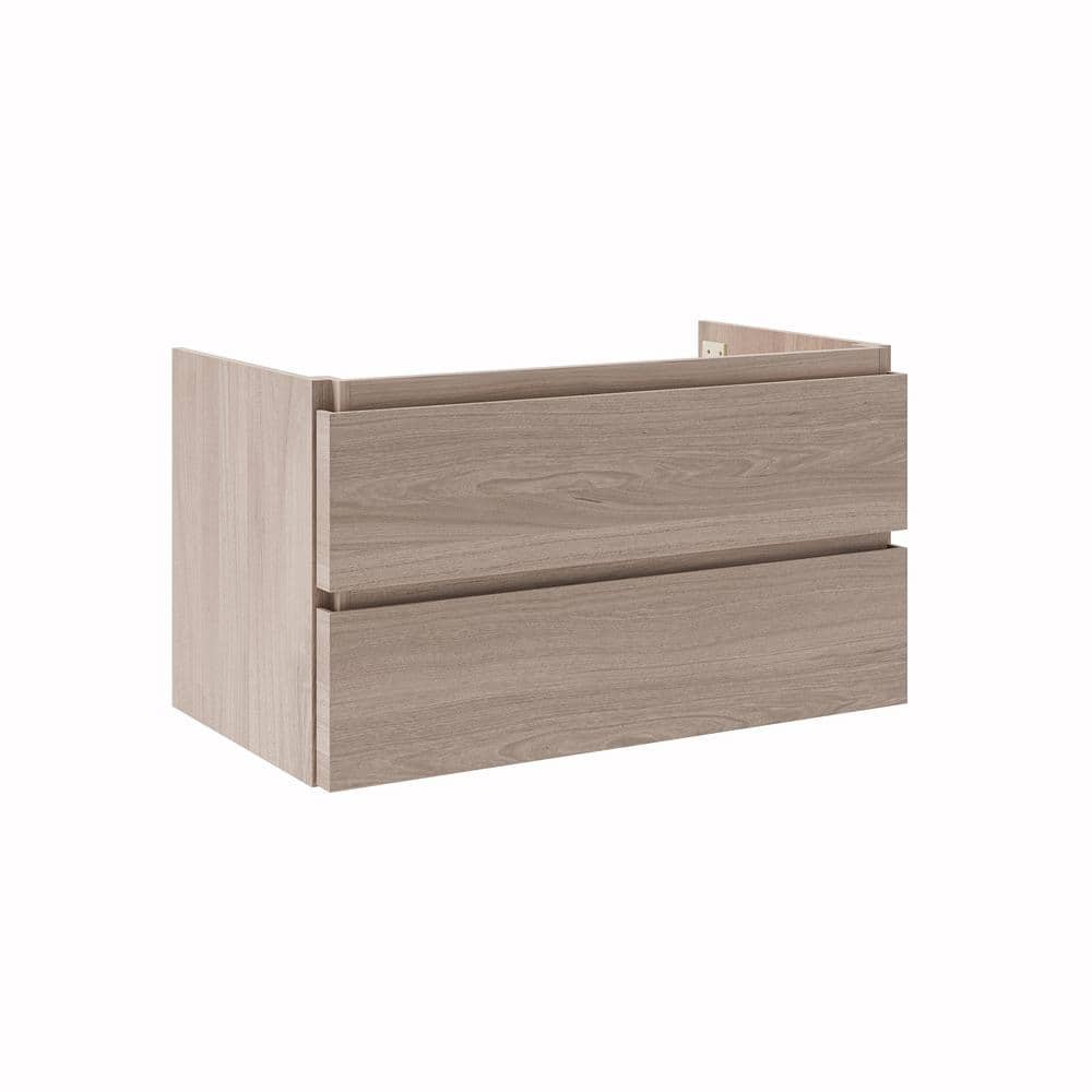 Vanilla Oak 35" Wall-Mount Floating Single Vanity Base