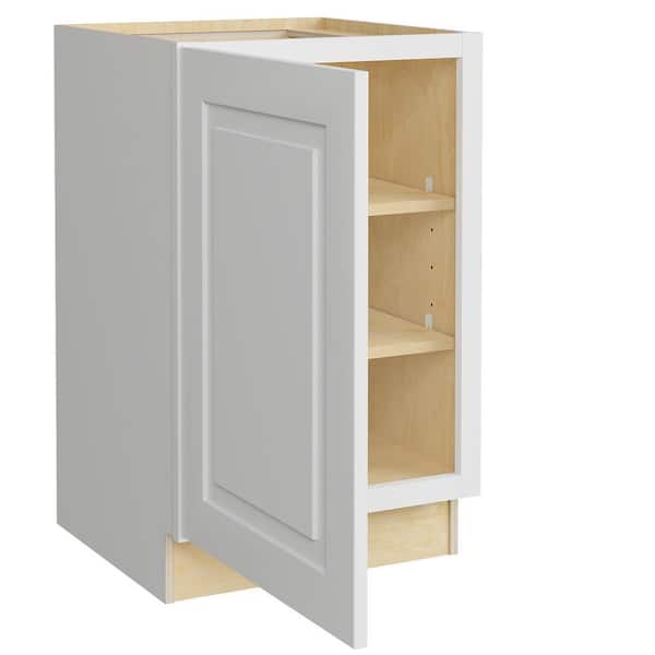 Home Decorators Collection Grayson 21 in. W x 24 in. D x 34.5 in. H Assembled Plywood Full Height Door Base Kitchen Cabinet in Pacific White LH
