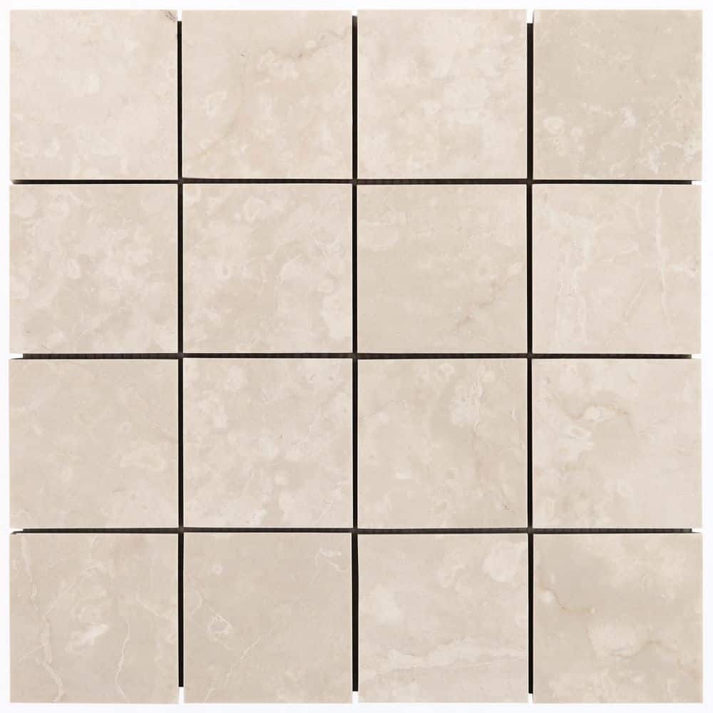 Botticino Extra Light Beige 6 in. x 0.37 in. Honed Marble Mosaic Floor and Wall Tile Sample price history on PriceWatchPro