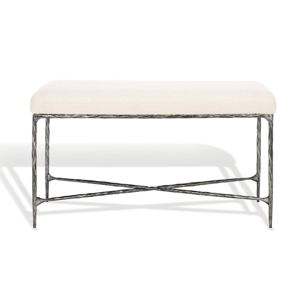 Mandy Ivory/Black Entryway Bench 36 in.