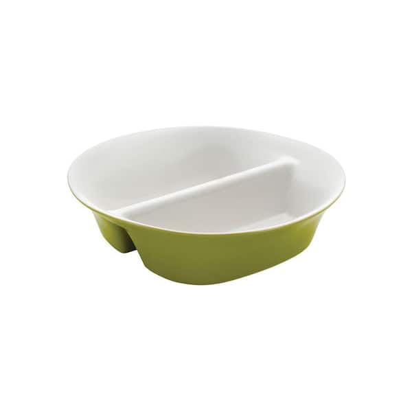 Rachael Ray 12 in. Round and Square Divided Dish in Green