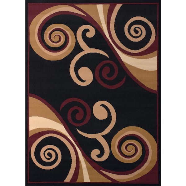 null Billow Burgundy 2 ft. x 3 ft. Indoor Area Rug