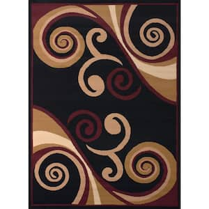 Billow Burgundy 8 ft. x 11 ft. Indoor Area Rug