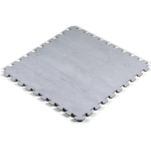 Foam Tiles Stone Gray Wood Grain 24 in. W x 24 in. L Foam Home Interlocking Floor Tile (58.12 sq. ft.) (Case of 15)
