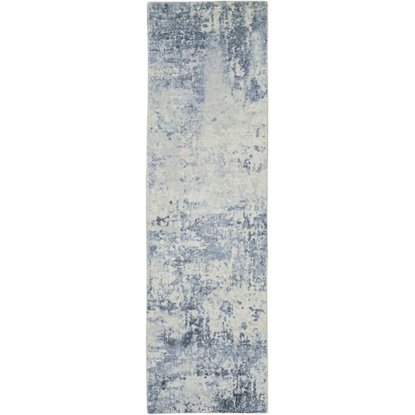 Maeva Blue Solid Casual 2 ft. x 7 ft. Runner Rug