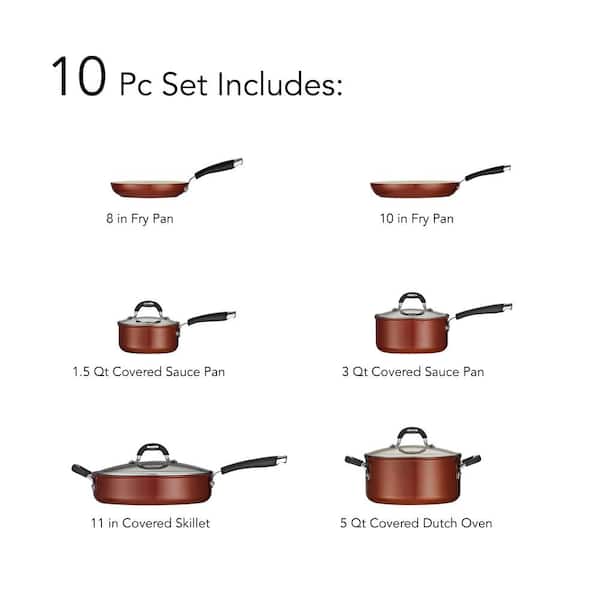 Tramontina Cookware Set Hard Anodized 10-Piece, 80123/006DS