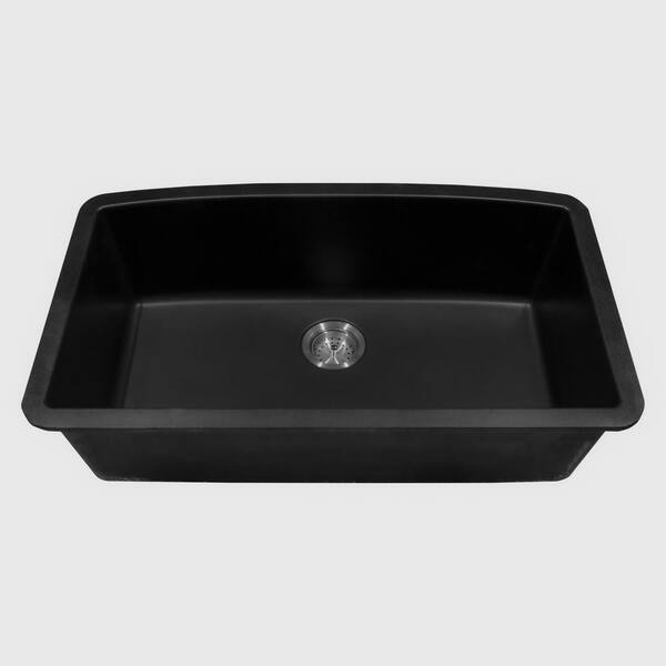 MSI 32 in. Undermount Single Bowl Matte Black Quartz Kitchen