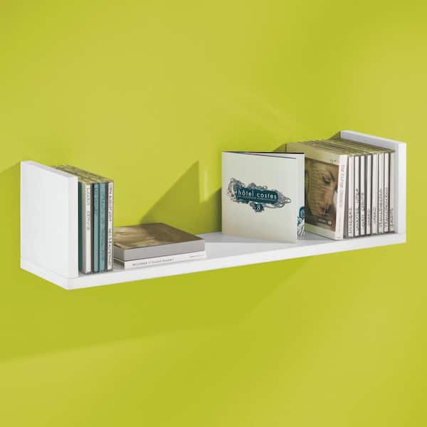U-Rack 23.6 in. x 5.9 in. x 5.9 in. White MDF Decorative Wall Shelf with Brackets