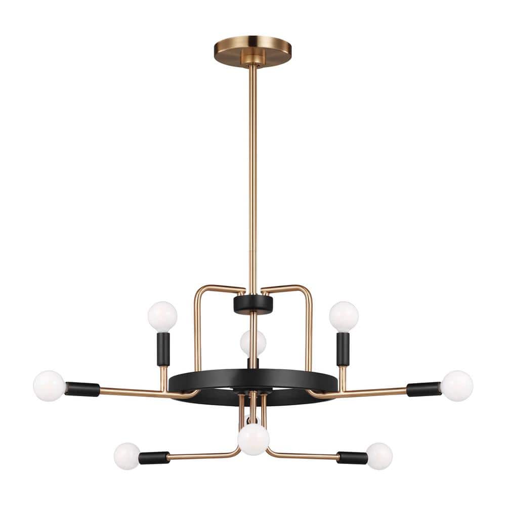 Royce Sputnik 9-Light Outdoor Chandelier in Satin Brass