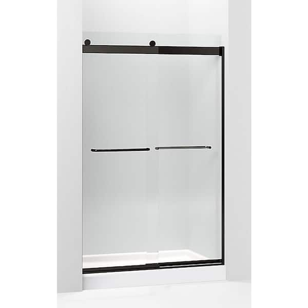 KOHLER Levity 44-48 in.W x 82 in. H Frameless Sliding Shower Door in Anodized Dark Bronze