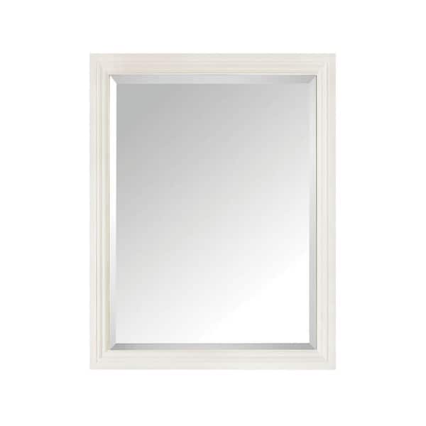 Avanity Thompson 24 in. W x 30 in. H Framed Rectangular Beveled Edge Bathroom Vanity Mirror in French White