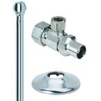 Faucet Kit: 1/2 in. Nom Comp x 3/8 in. O.D. Comp Brass Multi-Turn Angle Valve with Loose Key, 12 in. Riser and Flange