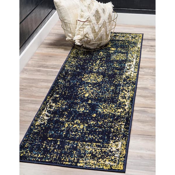 Sofia Casino Navy Blue 3' 3 x 19' 8 Runner Rug