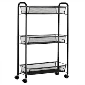 BYBLIGHT Clarine Natural 4-Tier Narrow Bar Cart with Wheels and Handle Storage  Shelf for Small Space BB-JW0384DT - The Home Depot