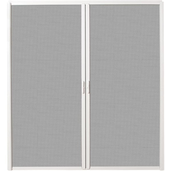 MMI Door 72 in. x 82 in. White Aluminum Inswing Retractable Double Screen Door