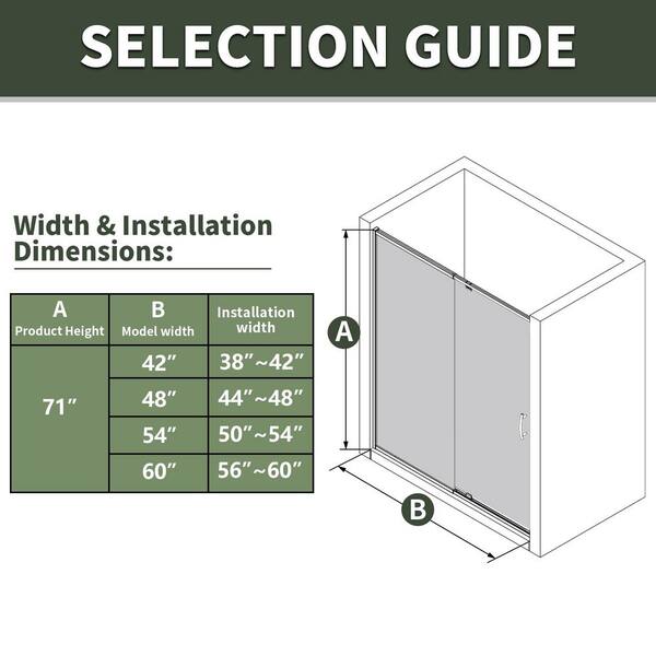 Xspracer Victoria 56 in. - 60 in. W x 71 in. H Pivot Framed Shower