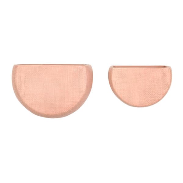 Storied Home 7.5 in. x 4 in. Stoneware Wall Mounted Wall Planter in Blush