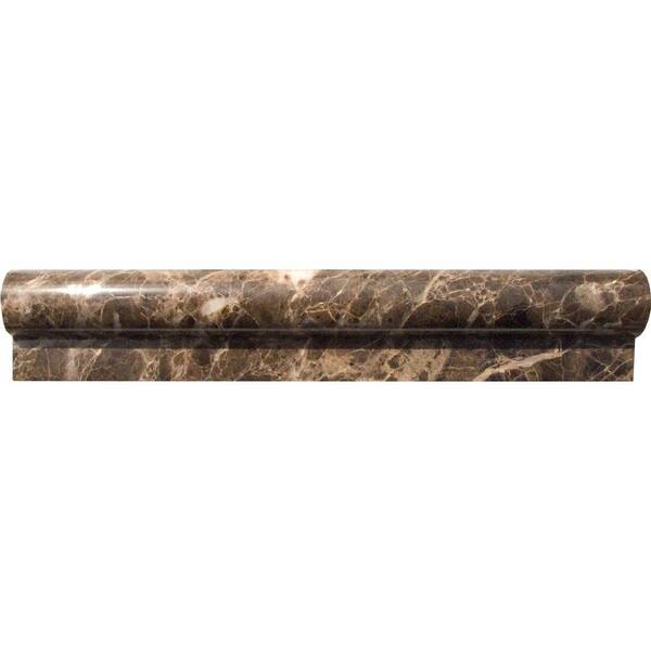 MSI Emperador Rail Molding 2 in. x 12 in. Polished Marble Wall Tile (1 lin. ft.)