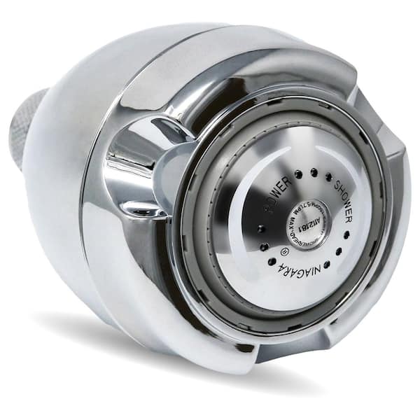 Niagara Conservation Earth 3- -Spray Patterns with 1.75 GPM 2.7 in. Wall Mount Fixed Shower Head in Chrome