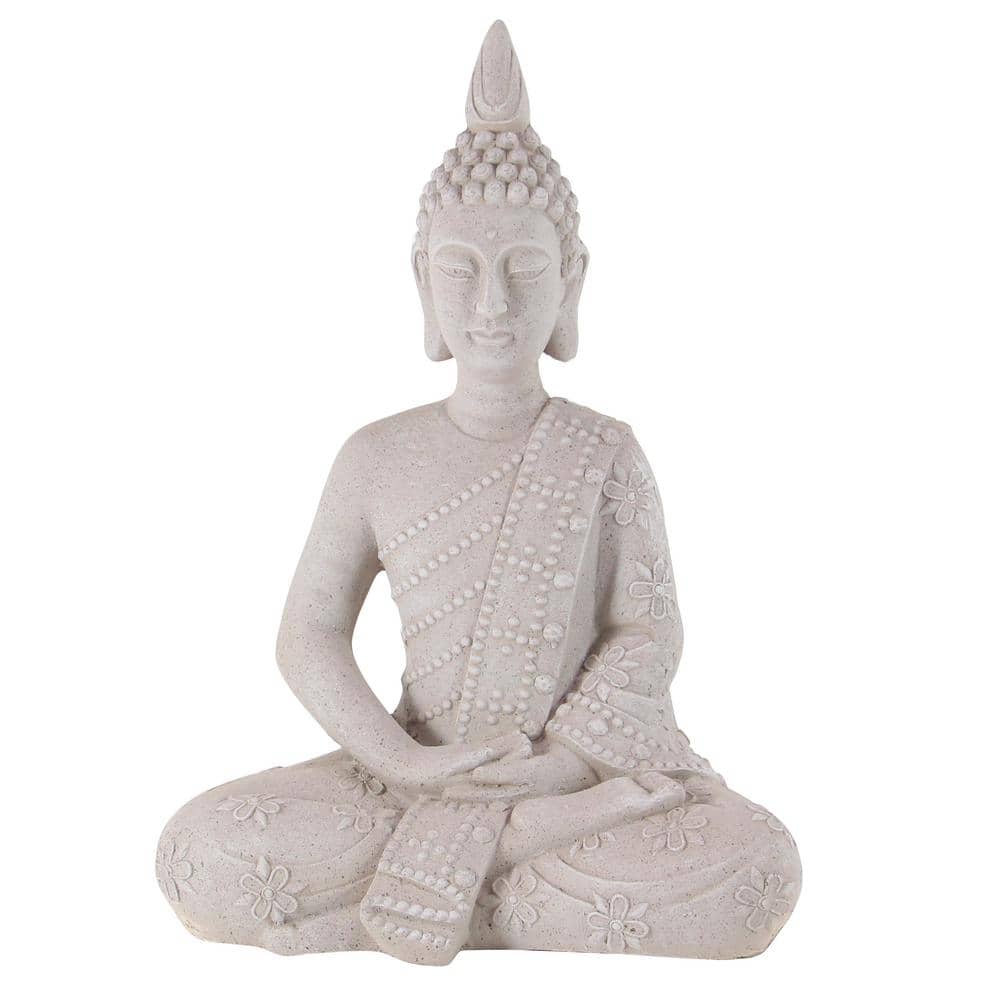 Gray Magnesium Oxide Buddha Garden Sculpture, 28-Inches