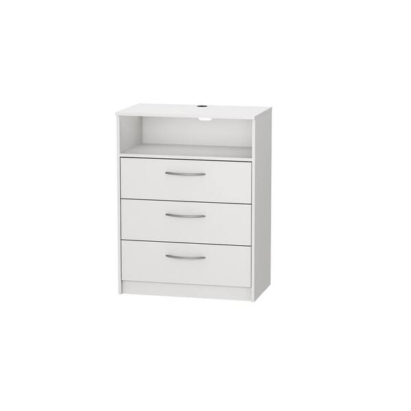 Unbranded Finch 3-Drawer Antique White Chest of Drawers