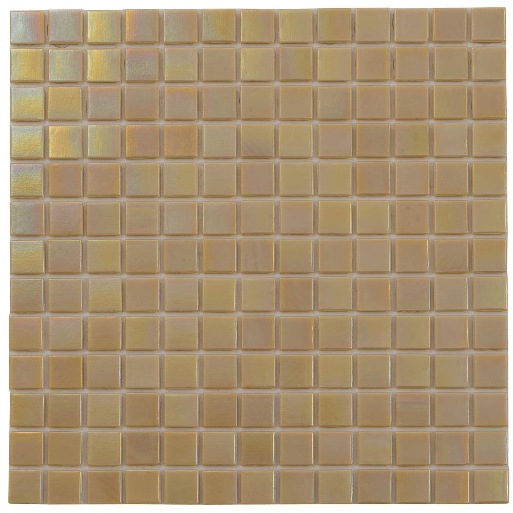 Nacreous 4 in. x 6 in. Glossy Beige Glass Mosaic Uniform square Wall and Floor Sample Tile (0.13 sq. ft./Piece) (1-Pack) price history on PriceWatchPro