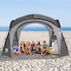 12 ft. x 12 ft. Gray Large UPF50 Plus Pop Up Canopy with Side Wall (2-Pieces)