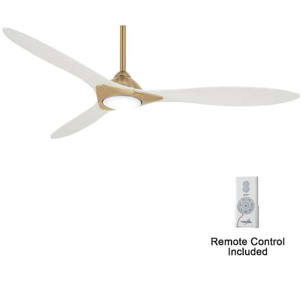 Sleek 60 in. LED Indoor Soft Brass Smart Ceiling Fan with Remote Control