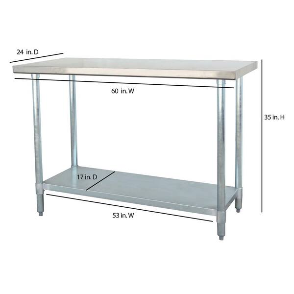 Stainless Steel Kitchen Utility Table, Stainless Steel Kitchen Prep Table Home Depot