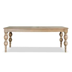 Bermise Light Washed White Wood 78 in. 4 Legs Dining Table (Seats 6)